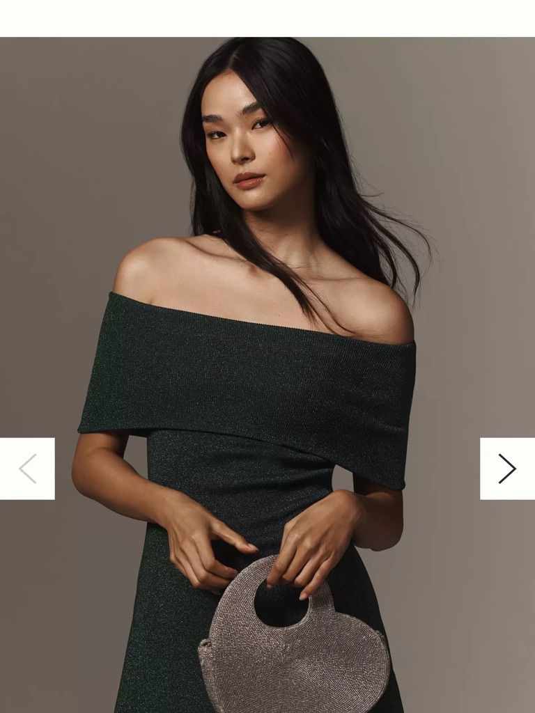 Endless Rose By Anthropologie Shimmery Green Knit Dress